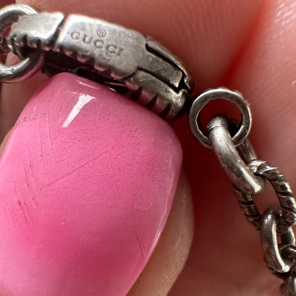 Gucci GG Rope Engraved Sterling Silver Necklace NWT Includes Box - Picture 4 of 6